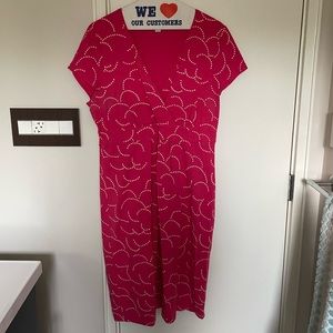 Pink and white Boden knit dress